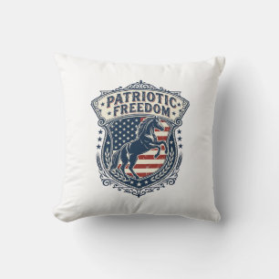 Patriotisches Pferde-Ranch-Mom-Vektorgrafik-T-Shir Kissen