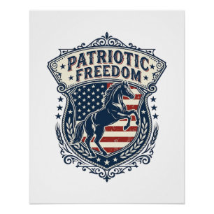 Patriotisches Pferde-Ranch-Mom-Vektorgrafik-T-Shir Poster