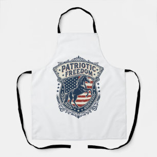 Patriotisches Pferde-Ranch-Mom-Vektorgrafik-T-Shir Schürze