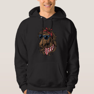 Patriotisches Pferdekopf-Vektor-Shirt-Design_1 Hoodie