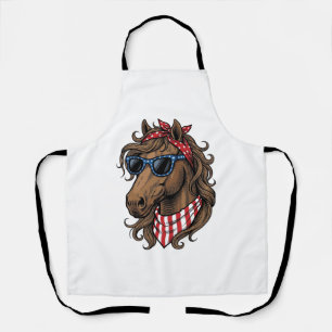 Patriotisches Pferdekopf-Vektor-Shirt-Design_1 Schürze