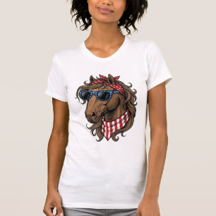 Patriotisches Pferdekopf-Vektor-Shirt-Design_1 T-Shirt