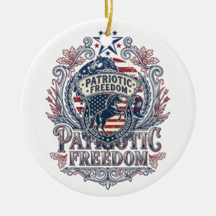 Patriotisches Pferdeliebhaber Vektorgrafik T-Shirt Keramik Ornament
