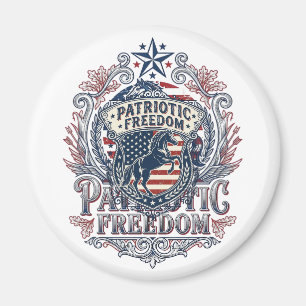 Patriotisches Pferdeliebhaber Vektorgrafik T-Shirt Magnet