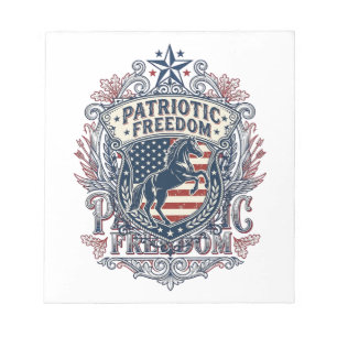 Patriotisches Pferdeliebhaber Vektorgrafik T-Shirt Notizblock