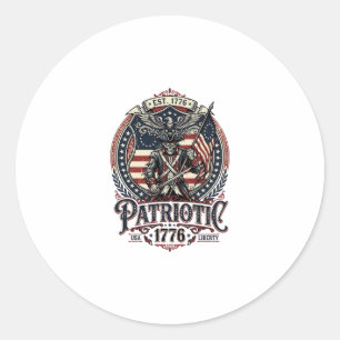 Patriotisches Phantom Patriot Horror Monster Patri Runder Aufkleber