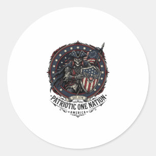 Patriotisches Phantom Patriot Horror Monster Patri Runder Aufkleber