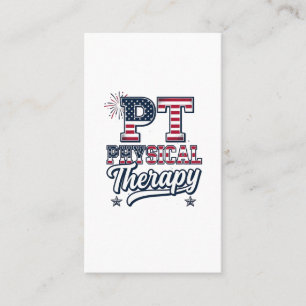 Patriotisches Physiotherapie Vintage-PT-Shirt-Desi Visitenkarte