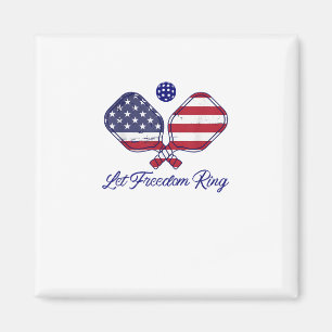 Patriotisches Pickleball Ließ Freedom Ring 4. Juli Magnet