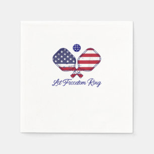 Patriotisches Pickleball Ließ Freedom Ring 4. Juli Serviette