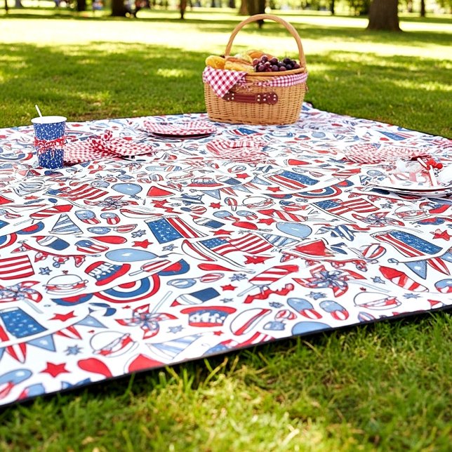 Patriotisches Picknick Fleecedecke (Von Creator hochgeladen)