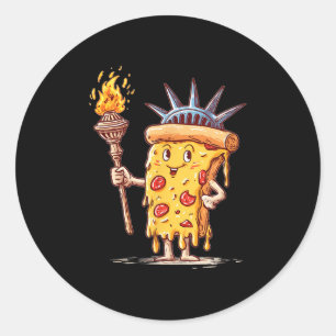 Patriotisches Pizzakostum für die Liebhaber der US Runder Aufkleber