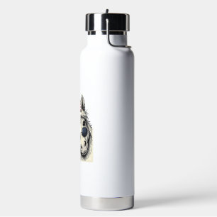 Patriotisches Pony mit Sonnenbrille Vintage-Vektor Trinkflasche