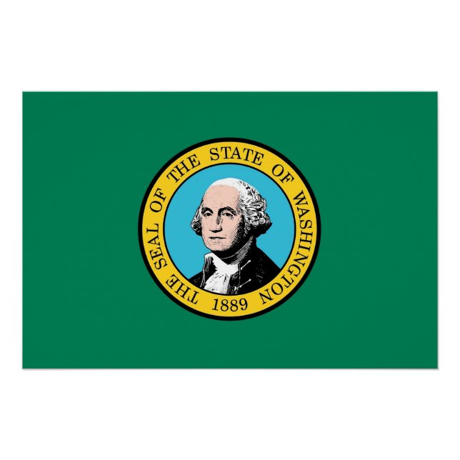 Patriotisches Poster mit der Flagge des Washington (Vorderseite)