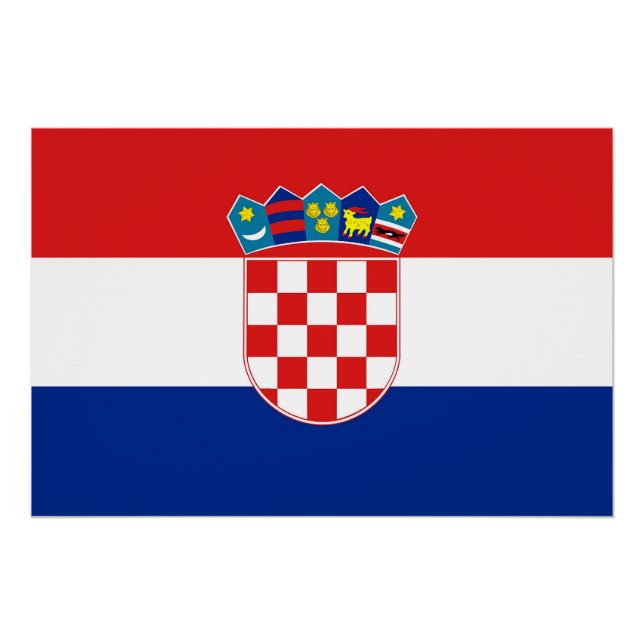 Patriotisches Poster mit der Flagge Kroatiens (Vorderseite)