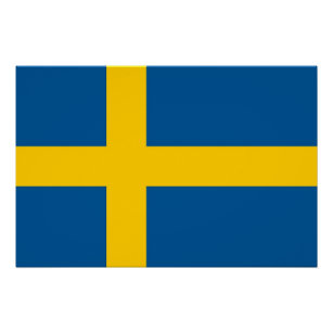 Patriotisches Poster mit der Flagge Schwedens