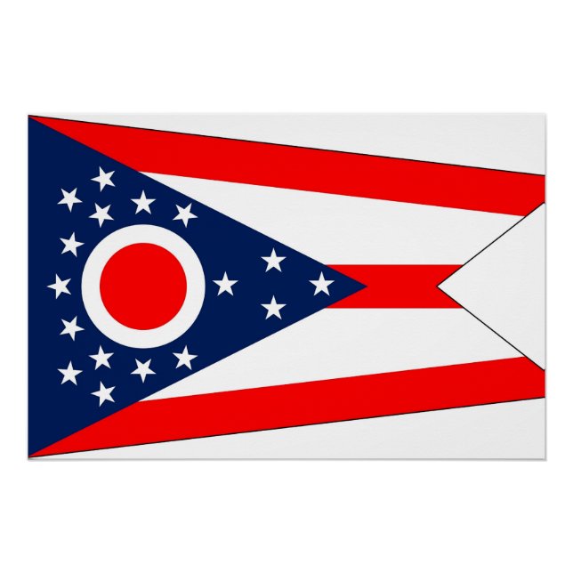 Patriotisches Poster mit der Flagge von Ohio (Vorderseite)