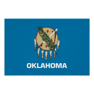 Patriotisches Poster mit der Flagge von Oklahoma