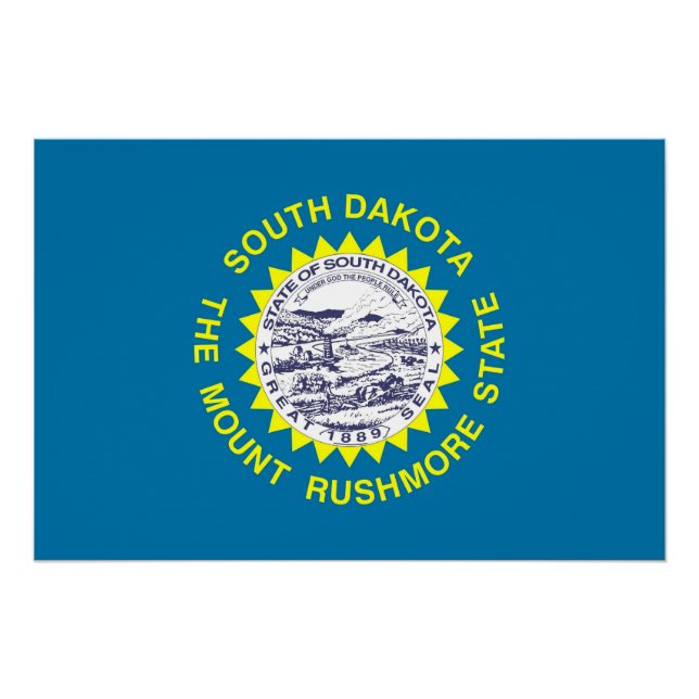 Patriotisches Poster mit der Flagge von South Dako (Vorderseite)