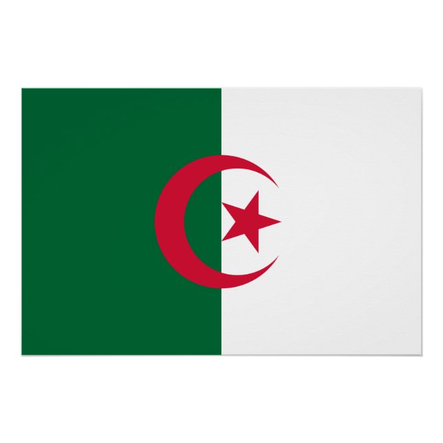 Patriotisches Poster mit Flagge Algeriens (Vorderseite)