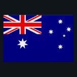 Patriotisches Poster mit Flagge Australiens<br><div class="desc">Fügen Sie Ihrem Platz eine Touch Aussie Stolz hinzu mit unserem eindrucksvollen Poster mit der Flagge Australiens! Dieses Poster wurde mit viel Liebe zum Detail gestaltet und ist mehr als nur eine Dekoration; es ist eine Feier des reichen australischen Erbes und der nationalen Identität. Das symbolträchtige Design der Flagge mit...</div>