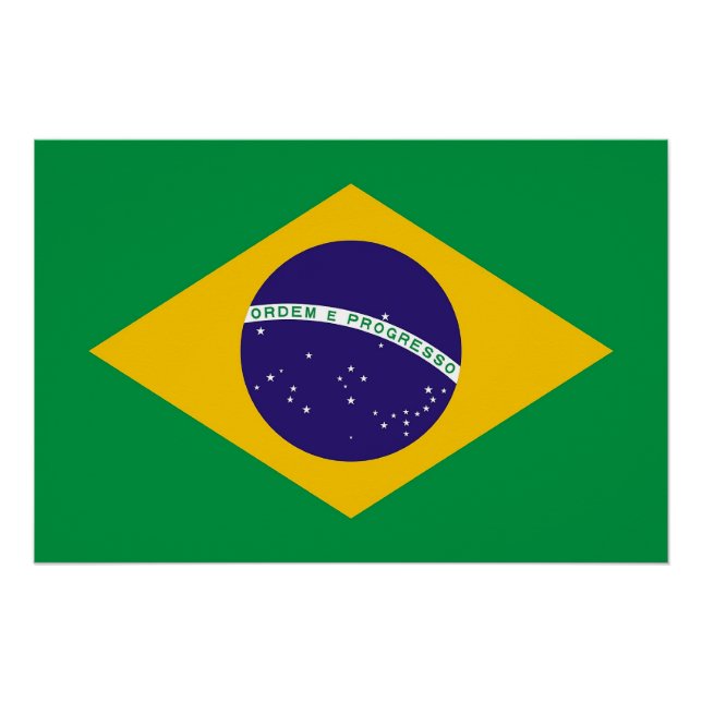 Patriotisches Poster mit Flagge Brasiliens (Vorderseite)