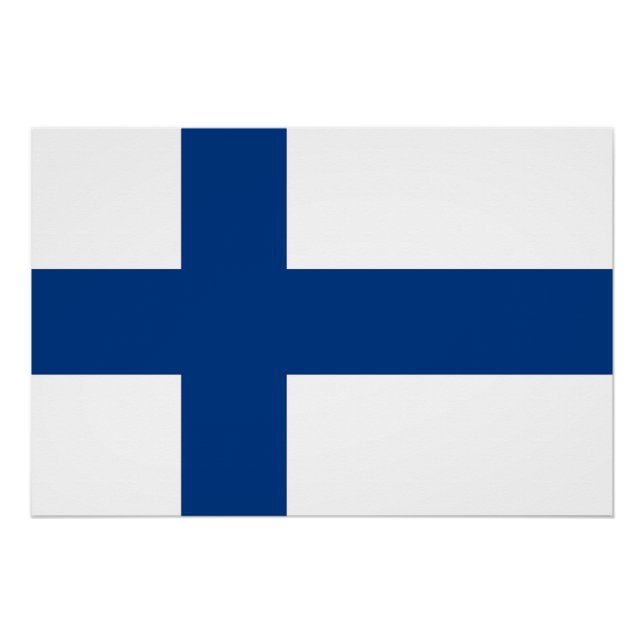 Patriotisches Poster mit Flagge Finnlands (Vorderseite)