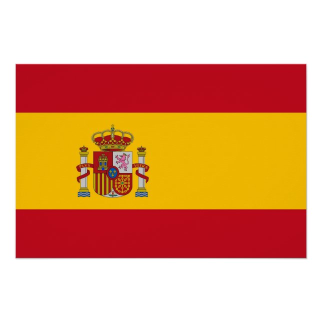 Patriotisches Poster mit Flagge Spaniens (Vorderseite)