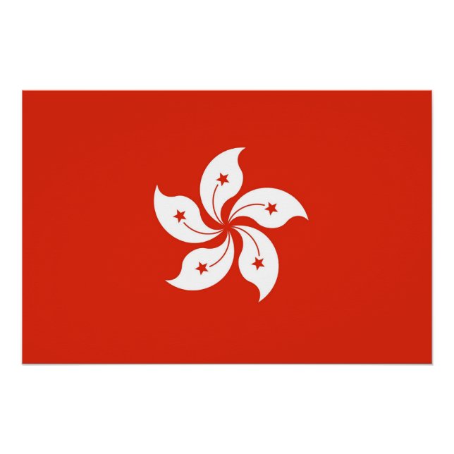 Patriotisches Poster mit Flagge von Hongkong (Vorderseite)