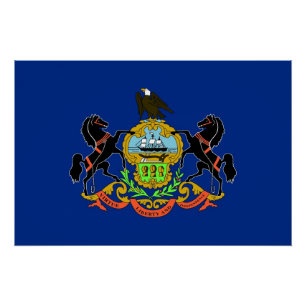 Patriotisches Poster mit Flagge von Pennsylvania