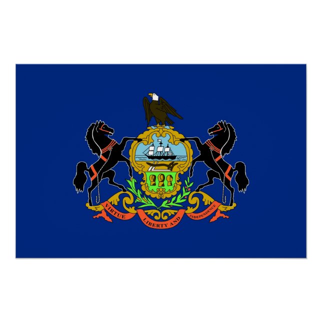 Patriotisches Poster mit Flagge von Pennsylvania (Vorderseite)