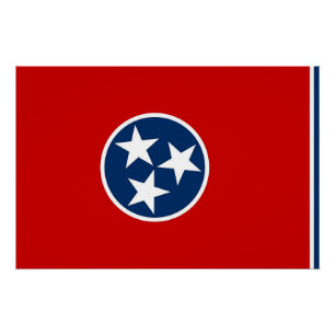 Patriotisches Poster mit Flagge von Tennessee
