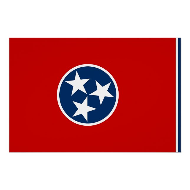 Patriotisches Poster mit Flagge von Tennessee (Vorderseite)