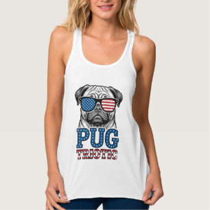 Patriotisches Pug Vintage-Stickerei-Shirt-Design_1 Tank Top