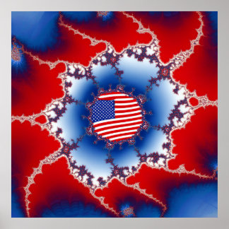 Patriotisches Red White & Blue American Flag Frakt Poster