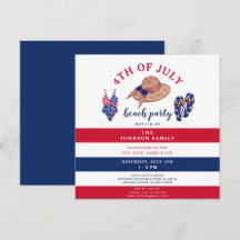 Patriotisches Red White & Blue Beach Party 4. Juli