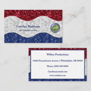 Patriotisches Red White Blue Business Logo Visitenkarte