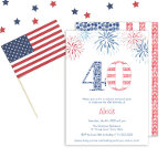 Patriotisches Red White Blue Fun 40. Geburtstag Pa Einladung<br><div class="desc">Begleiten Sie uns zu einer spektakulären 40. Geburtstagsfeier! Diese lustige Einladung beinhaltet ein patriotisches Rot, Weiß und Blau Thema mit der Nummer 40, die in der Mitte der Bühne spielt. Feuerwerkskörper in Rot und Blau fügen diesem Meilenstein eine festliche Touch hinzu. Ideal für ein unvergessliches und geselliges Fest! Eine moderne...</div>
