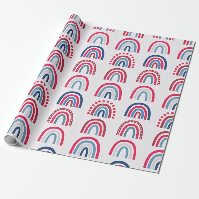 Patriotisches Regenbogenmuster Geschenkpapier (Ungerollt)