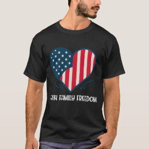 Patriotisches Retro-Glaube Familie Freiheit USA T- T-Shirt