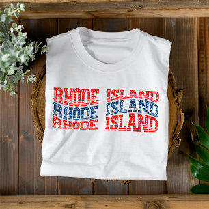 Patriotisches Rhode Island Rot und Blau Boho T-Shi T-Shirt