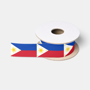 Patriotisches Ribbon mit Flagge der Philippinen Satinband
