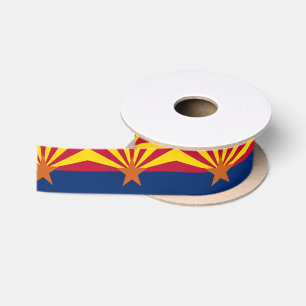 Patriotisches Ribbon mit Flagge von Arizona, USA. Satinband