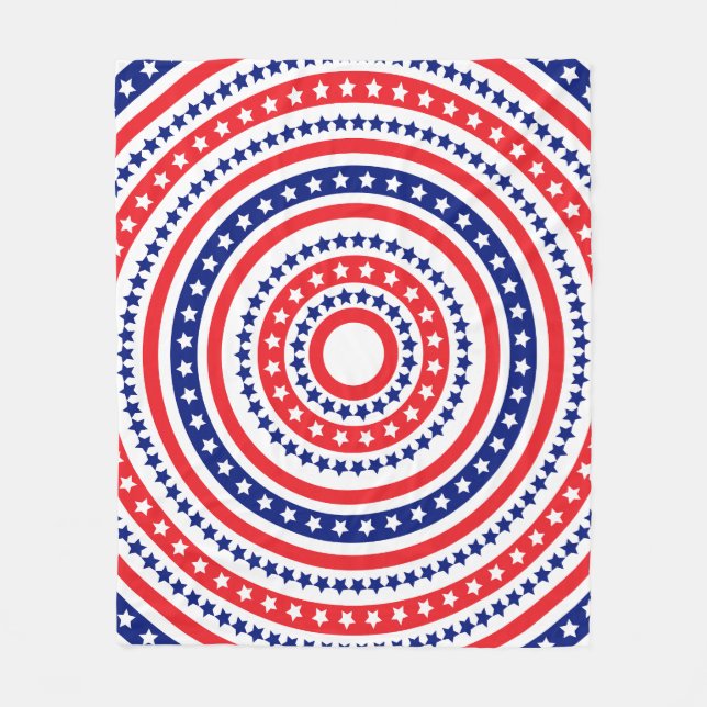 Patriotisches Ringmuster Fleecedecke (Vorderseite)