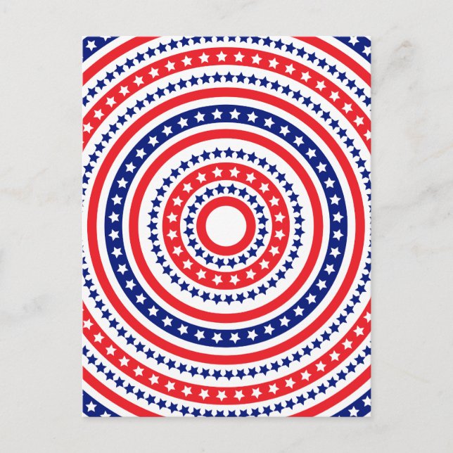 Patriotisches Ringmuster Postkarte (Vorderseite)