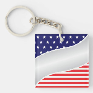 Patriotisches Riss und Träne Schlüsselanhänger