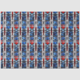 Patriotisches Rot Blau Bleiglas  Seidenpapier