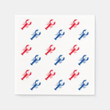 Patriotisches Rot-Blau-Hummer-Musterpapier