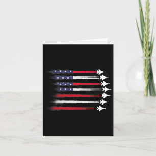 Patriotisches Rot Weiß Blau USA-Flagge-Kampfjets 4 Karte