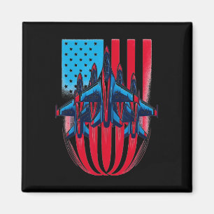 Patriotisches Rot Weiß Blau USA-Flagge-Kampfjets 4 Magnet